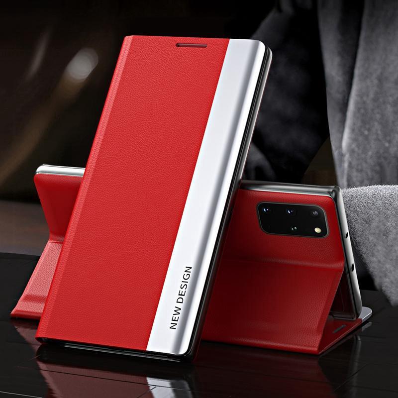 Luxury PU Leather + PC Plating Flip Case for iPhone Samsung Xiaomi Huawei OPPO VIVO Full-body Protective Book Cover