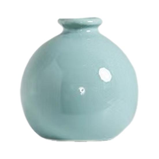 Mini Ceramic Vase Solid Color Glazed Flower Vase Desktop Decor Miniature Bud