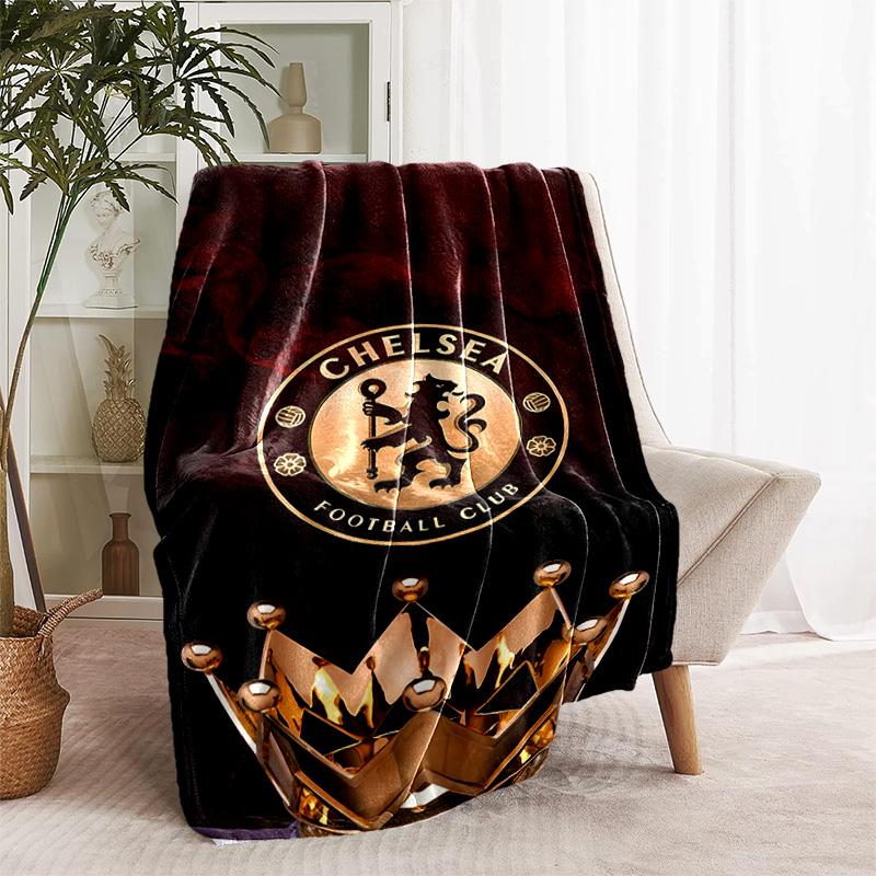 1pc Blanket - Chelsea FC logo Print Design, Lightweight Blanket for Sofa, Bed- Soft &Warm, Gift for All Seasons