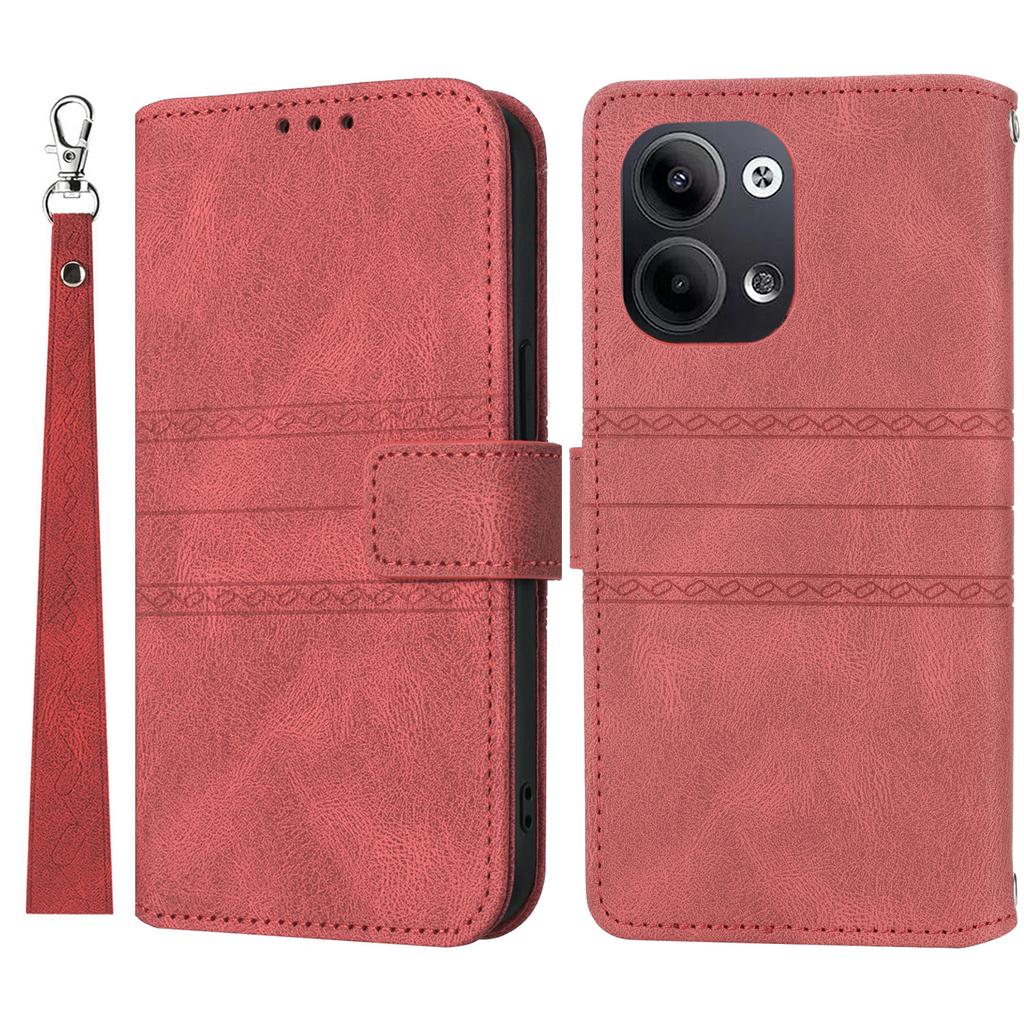 Для Oppo Reno13 5G (Глобальный) Чехол-кошелек из кожи с тиснением, приятный на ощупь, чехол для телефона