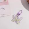 Cute Butterfly Keychain Resin Ribbon Bow Keyring Lovely Jelly Butterfly Pendant  Kids