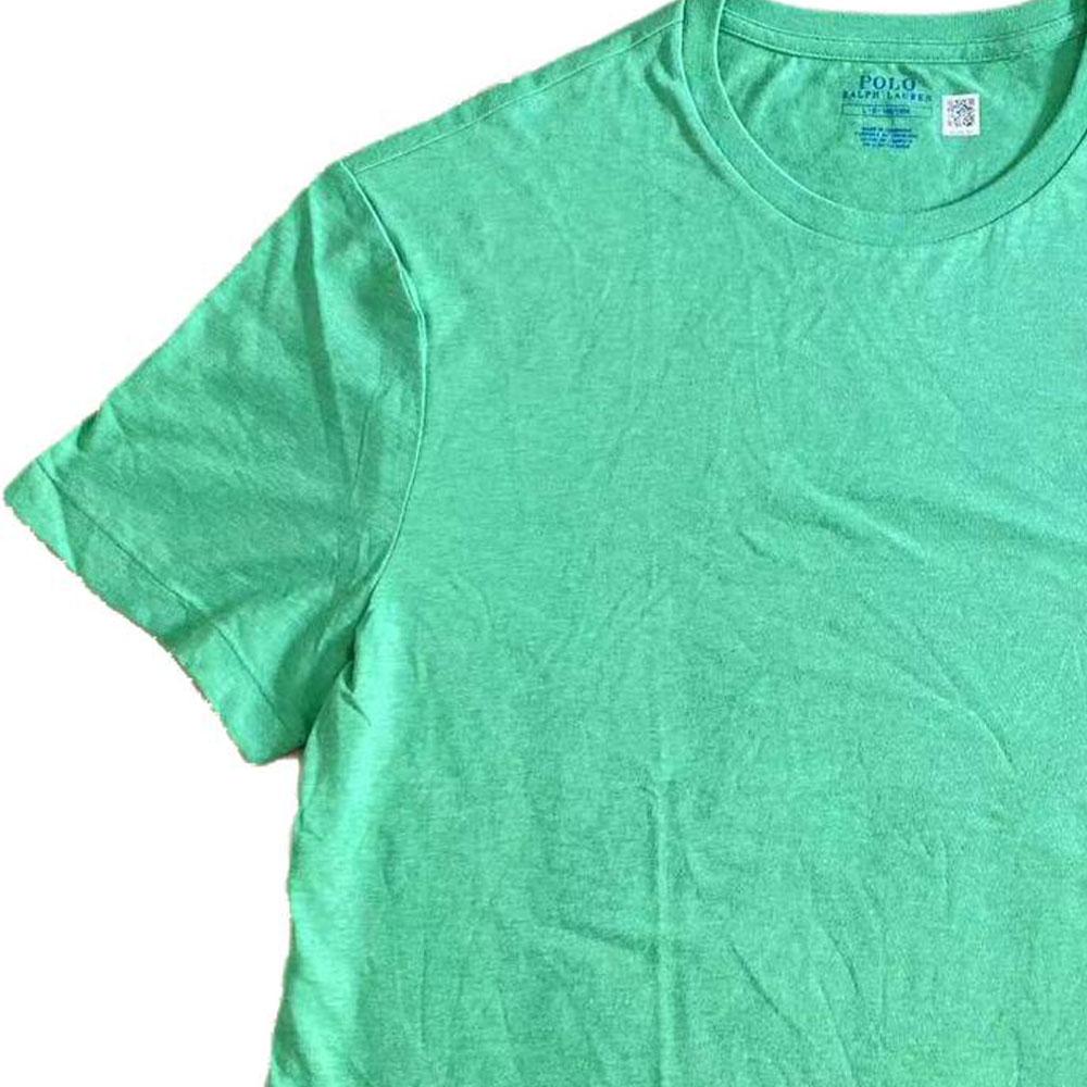 Polo Ralph Lauren SS24 Футболка с вышивкой логотипа, с круглым вырезом и короткими рукавами, мужские топы, зеленый 710938686-011