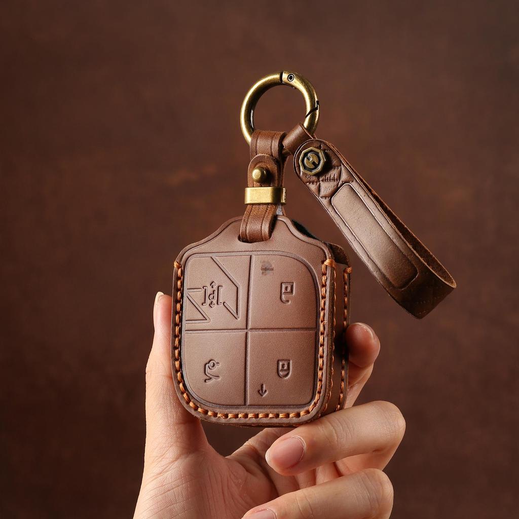 Чехол для ключа из натуральной кожи для 2023 Lynk & Co 08 - Индивидуальная сумка для защиты ключа автомобиля с пряжкой