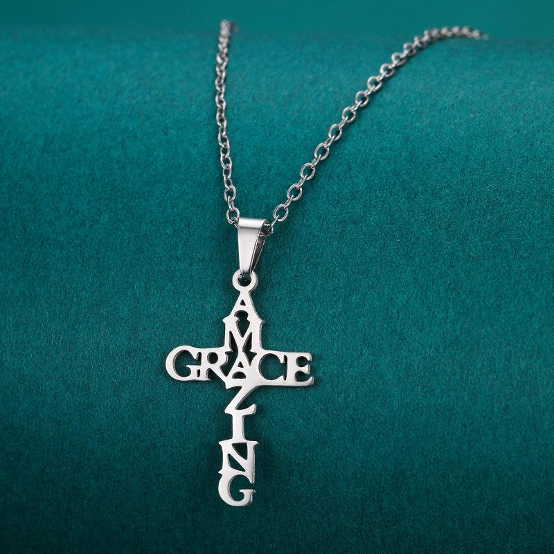 Христианское ожерелье из 4 предметов из нержавеющей стали, популярная вера, пара, женщины, с вдохновляющими словами, подарок на день рождения, ювелирные изделия, мужская ручная работа