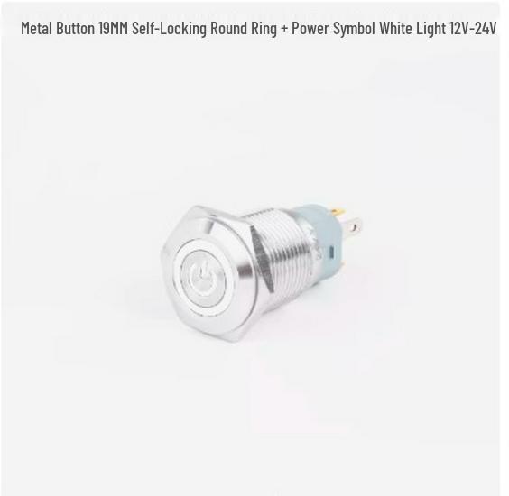 19mm Dustproof Metal Button Switch with Light, Self-Reset, Self-Lock, Small Round Momentary Start Power Button