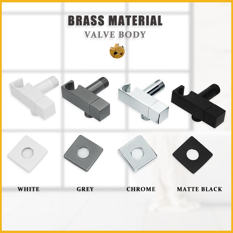 Белый ручной распылитель для туалета Mate Bidet, набор для ванной комнаты, настенный латунный угловой клапан, распылитель для туалета высокого давления из ABS