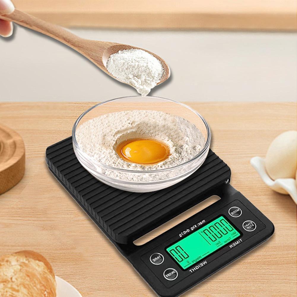 5/3kg Portable Kitchen Scales High Precision Measuring LCD Electronic Digital Kitchen Scale 0.1g Drip Coffee Scale with Timer
