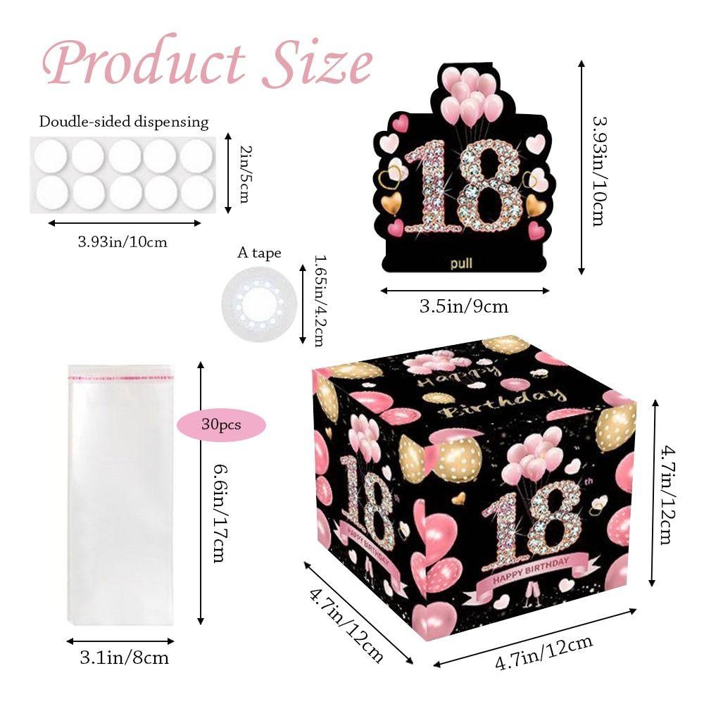 Бумажные подарочные коробки с вытягивающимися деньгами 16-й 18-й 21-й Коробки для денежных подарков Забавная копилка на день рождения День рождения
