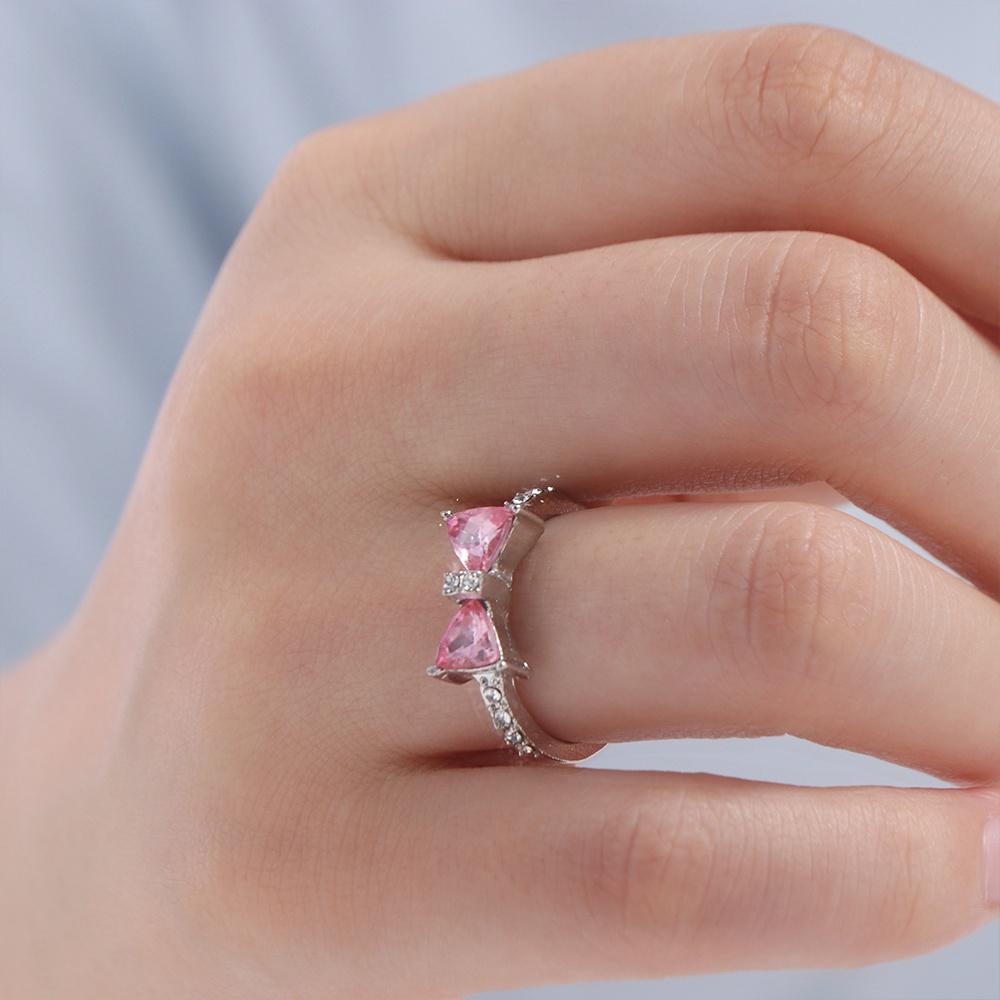 Pink Bow-tie Ring Adjustable Bowknot Opening Ring Beauty Bowknot Finger Ring  Girls