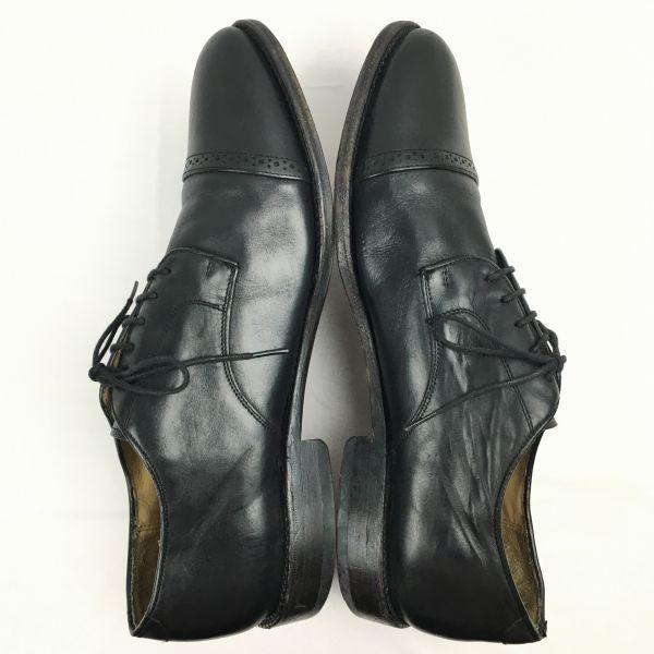 Винтажные туфли с мыском cap toe Brooks Brothers 346 черные размер 10.5D (приблизительно. 27.528.5см) Мужской(ИСПОЛЬЗОВАЛ)