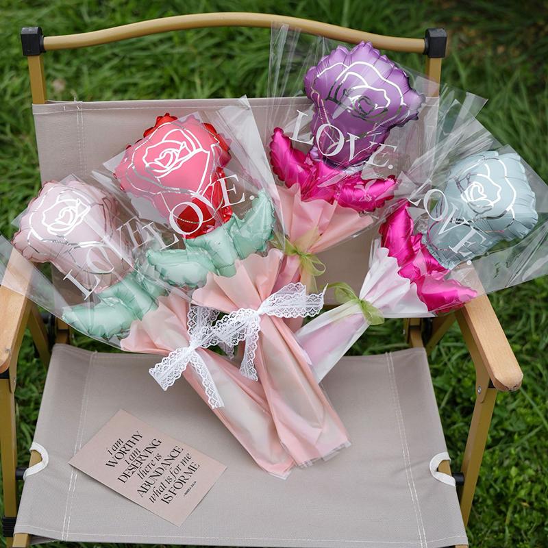 5 шт. Букет воздушных шаров с цветами любви, подарок на День матери, подарок на День святого Валентина, букет воздушных шаров с розами, принадлежности для свадебной вечеринки