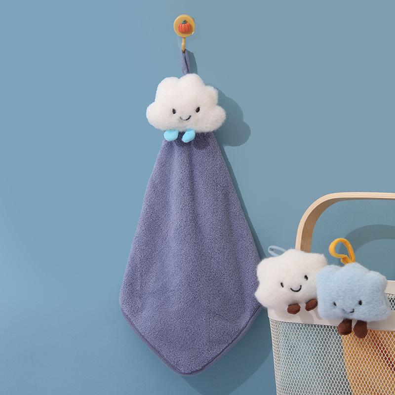 Мягкое милое мультяшное полотенце для рук из кораллового флиса, подвесное - Впитывающая тряпка для протирки кухни