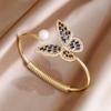 Luxury Crystal Butterfly Adjustable Bangles&bracelets for Women Fashion Brand Jewelry Zirconia Insect Bracelets