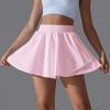 Однотонная юбка для тенниса с двойным карманом, сексуальная обтягивающая, эластичная, спортивная, для бега, фитнеса, йоги, шорты для женщин