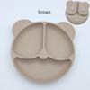 Silicone Bear Ears 3-Compartment Suction Plate for Kids