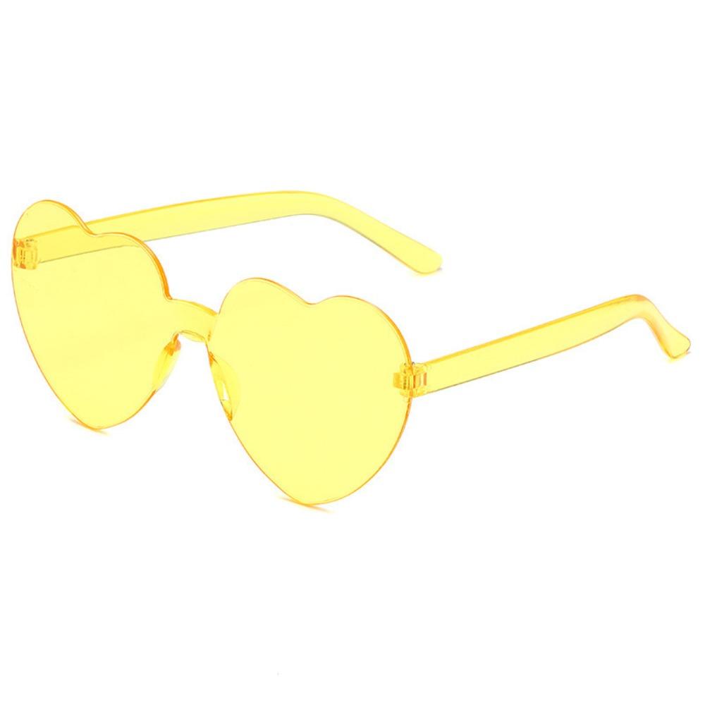 Love SUNGLASSES Sunglasses Rimless Heart-shaped One-piece Sunglasses Color Peach Heart One-piece Sunglasses