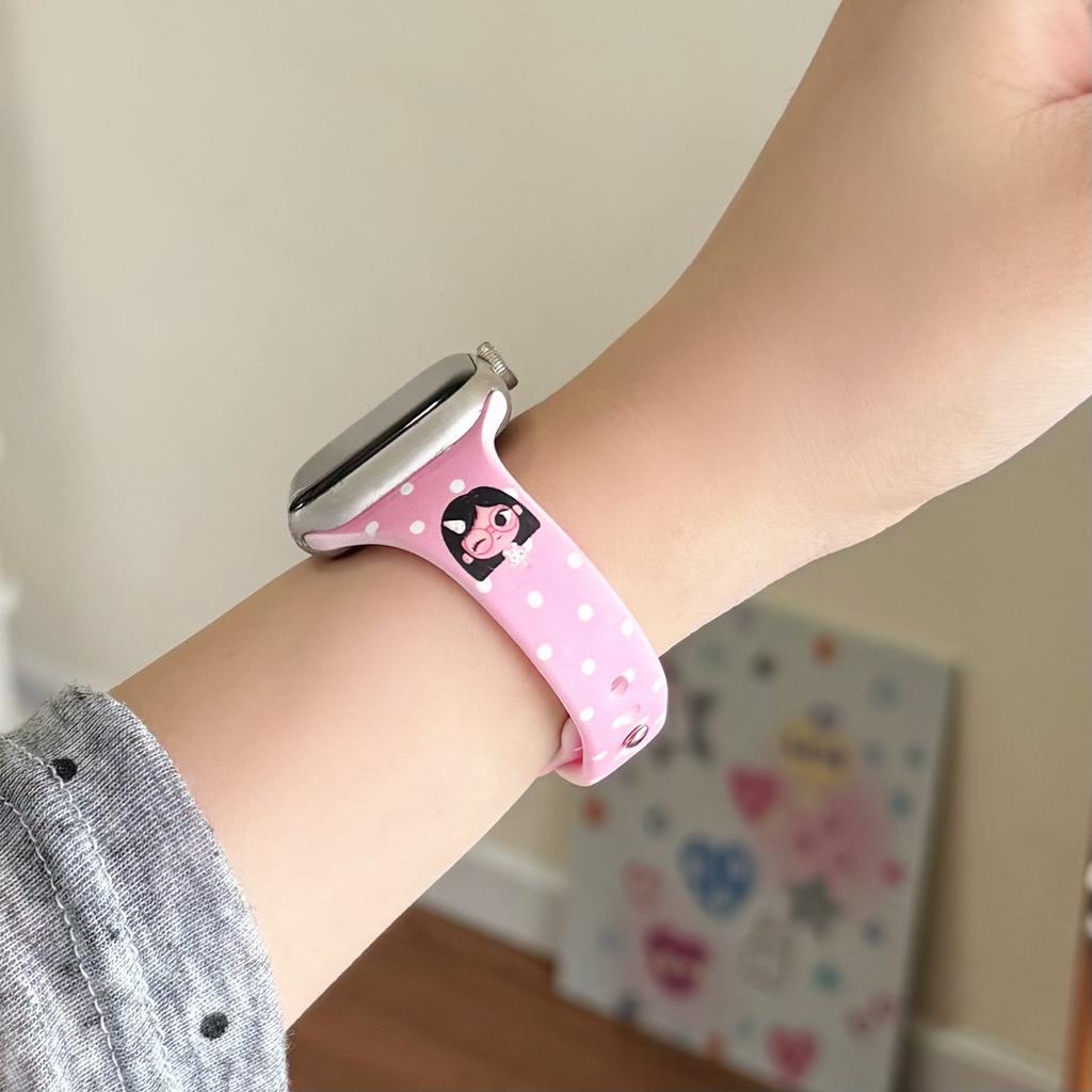 Водонепроницаемый износостойкий сменный ремешок для Apple Watch Series 1–11 / SE / Ultra, с принтом, из силикона, подходит для 38–49 мм