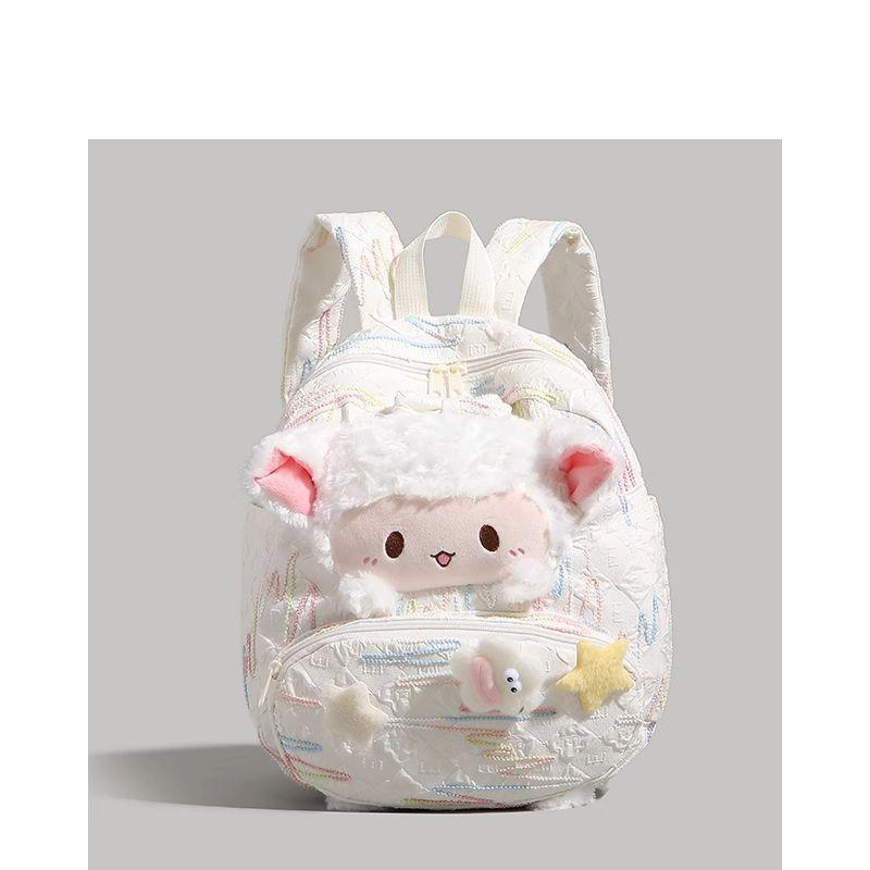High-value Cute Lamb Backpack Winter New Female College Student Schoolbag Large-capacity Commuter Backpack