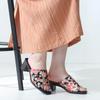 Plus Feminine 3708 Slide Japanese Style Made in Floral and Japanese Square Medium San-A Women's Sandals, Sandals, 5.5cm Heel, Japan, Pattern,