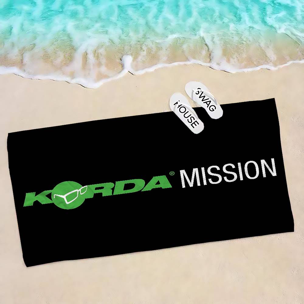 K-Korda Fishing Логотип Микрофибра Печатное Пляжное Полотенце Альпинизм Йога Пляж Плавание Бег Впитывающее Мягкое Полотенце