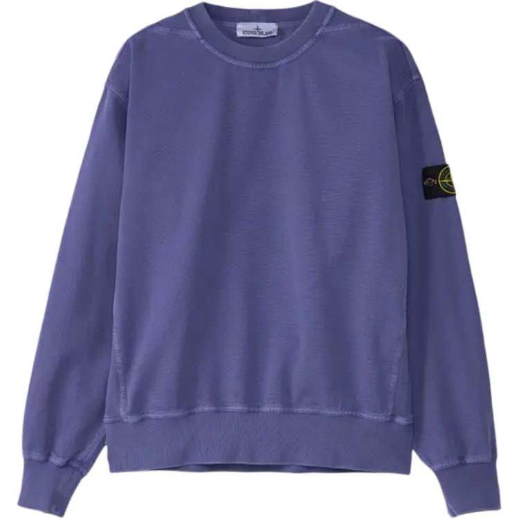Stone Island Solid Color Crew Neck Drop Shoulder Long Sleeve Sweatshirt Men sweatshirt K2S156100016S0184-V0147