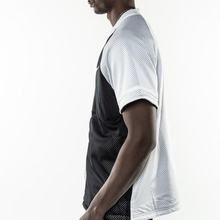 Nike Двусторонняя бейсбольная куртка на молнии с короткими рукавами Мужская верхняя одежда Черный Белый Желтый AV8269-701