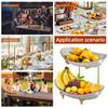 Фруктовница для кухонной стойки, двухъярусная акриловая корзина для фруктов с сервировочными мисками и металлической подставкой