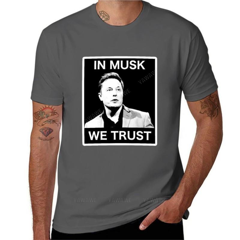 summer tshirt for mens In Musk We Trust TShirt summer tops Oversized tshirt men workout shirt cotton boys tops