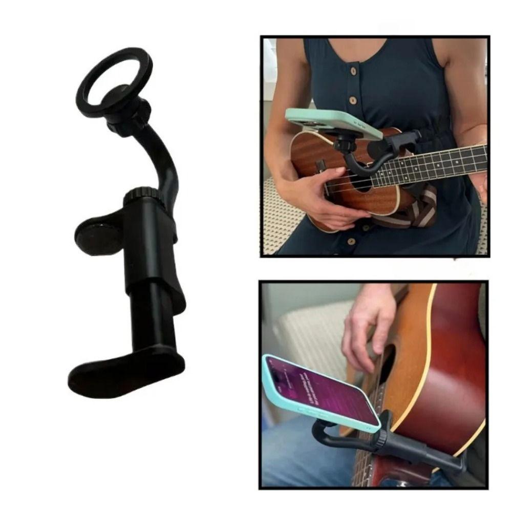 with Clip Magnetic Guitar Phone Holder Adjustable Musical Instrument Phone Stand Electric Bass