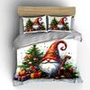 Christmas Gnome with Gifts Bedding Duvet Cover Set  (1*Duvet Cover 2*Pillowcases, without duvet insert)