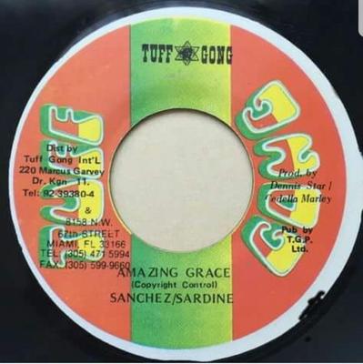 7-дюймовая пластинка SANCHEZ / SARDINE - Amazing Grace НЕТ Tuff Gong Ямайка Регги, Ска и Даб Б/У