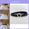 Chic Retro Pearl Buckle Women's Fashionable Versatile Jeans Belt In Stylish Pu Material Available In Multiple Colors
