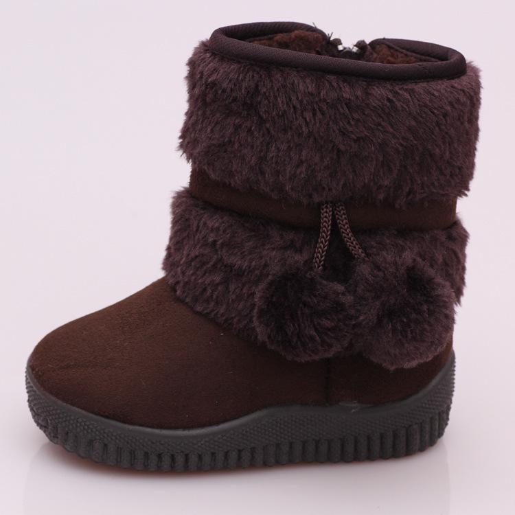 Girls Snow Boots Fashion Comfortable Thick Warm Kids Boots Lobbing Ball Thick Children Winter Cute Boys Boots Princess Shoes