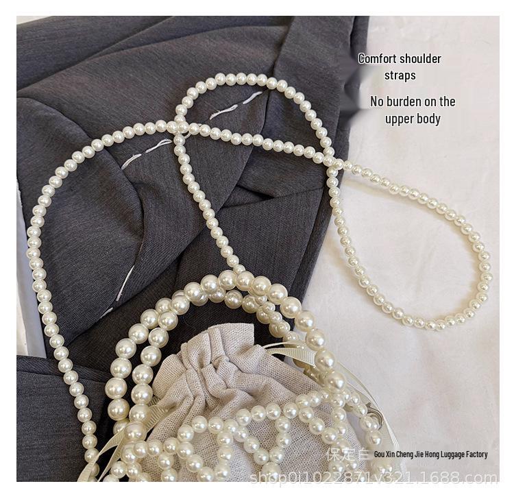 Woven Hollow Tote & Pearl Beaded Crossbody Bag (Customizable)