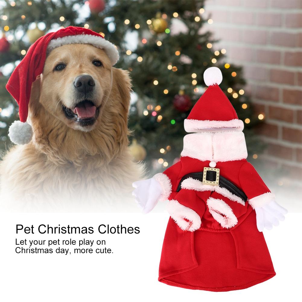 Pet Cotton Christmas Clothes Comfortable Costume with Hat for Dog Cat