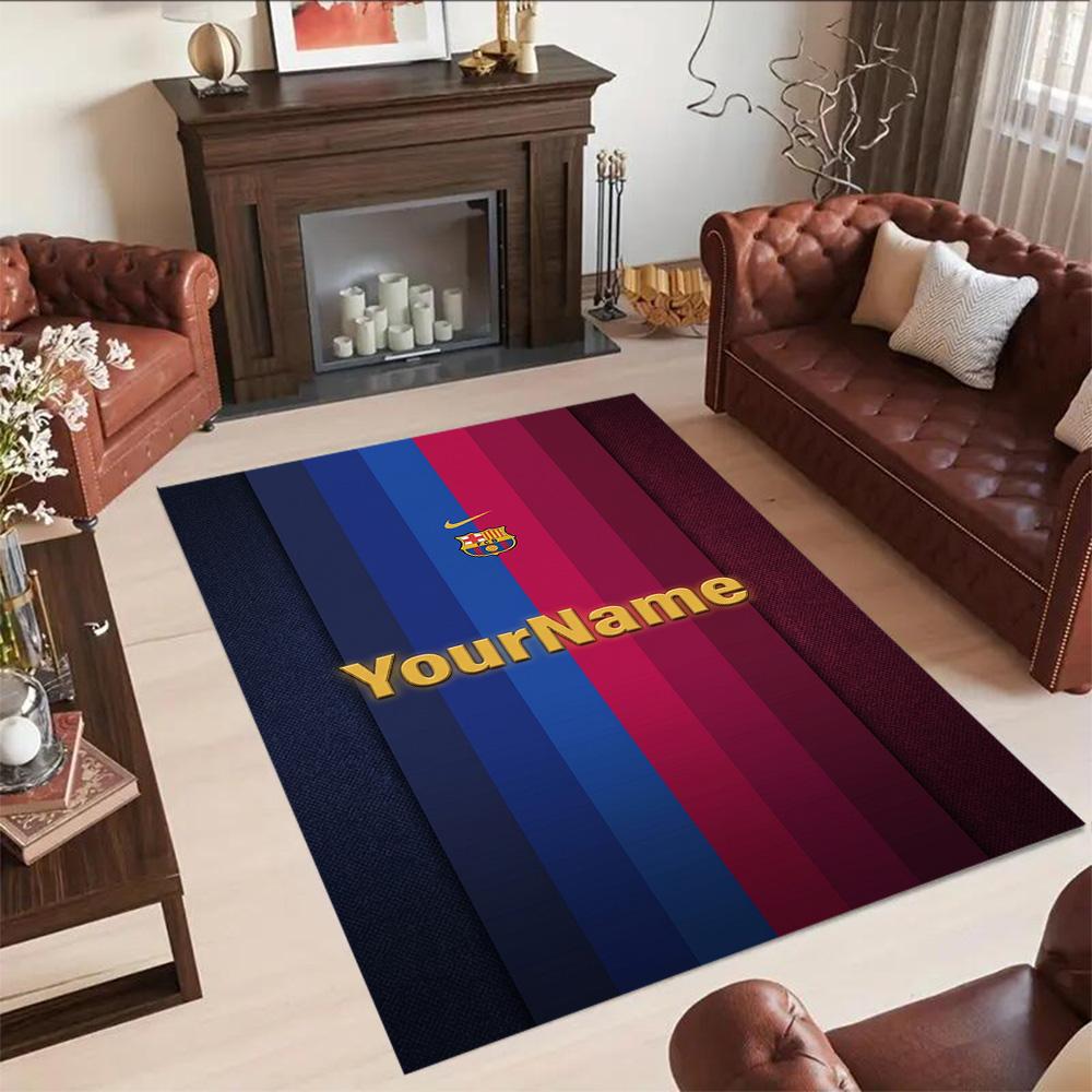 Fc Barcelona Customize Your Name Floor Rug Office Rug Suitable for Balcony Dormitory Study room Game Room Anti-slip Rug Office home decor