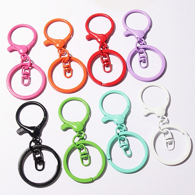 Color Lobster Clasp Big Spring Clasps Hooks With Open Rings Key Hook Keyrings For Jewelry Making Diy Keychain Accessories