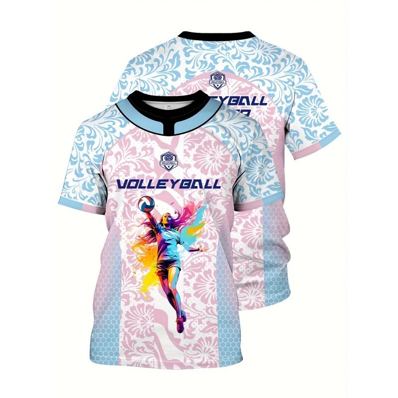 3D Printed Volleyball Jerseys T-shirt For Men Customized Graphic T Shirts Fashion Casual