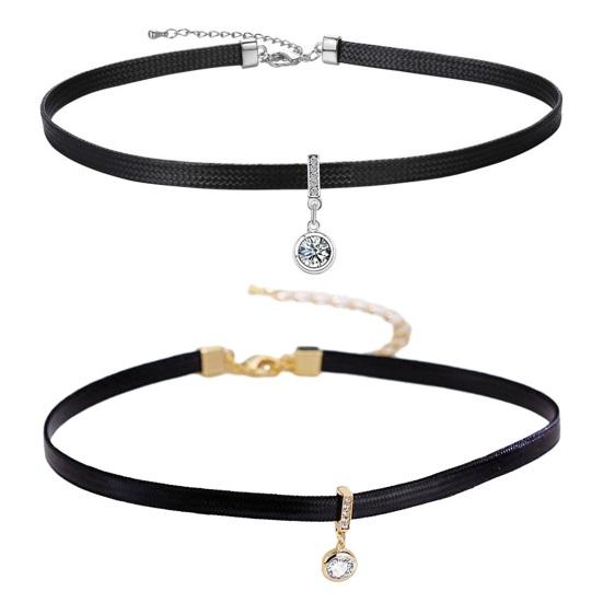 Круглый кулон с кубическим цирконием, короткое колье, ожерелье, регулируемая длина, простое женское короткое ожерелье, ювелирное изделие, подарок