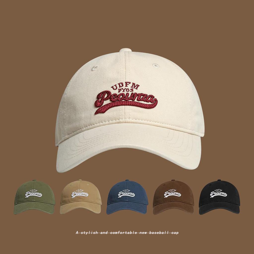 High-quality baseball caps, three-dimensional embroidered versatile sunshade hats, pure cotton soft-top baseball caps, trendy for both men and women