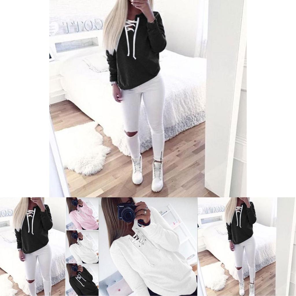 Cozy Women Sweat Sweatshirt Baggy Jumper Plain Pullover Tops Sweater Ladies Oversized