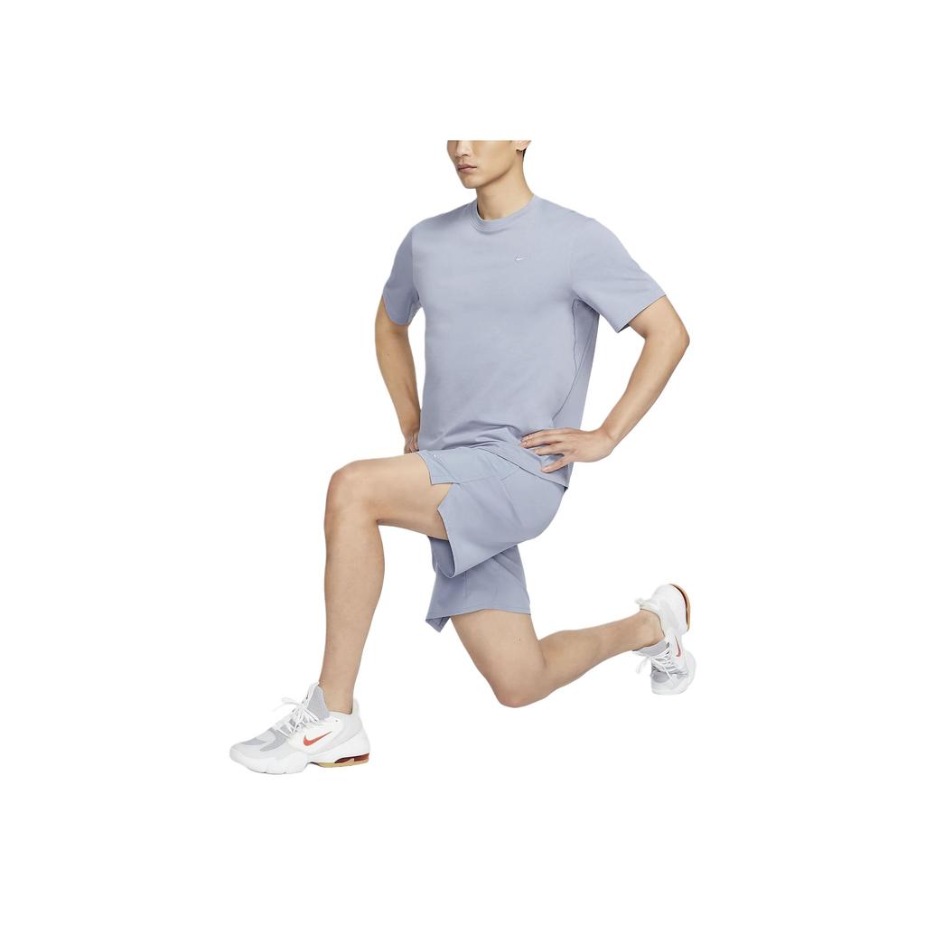 Nike Однотонная футболка с круглым вырезом и логотипом, мужские топы, синяя DV9832-493