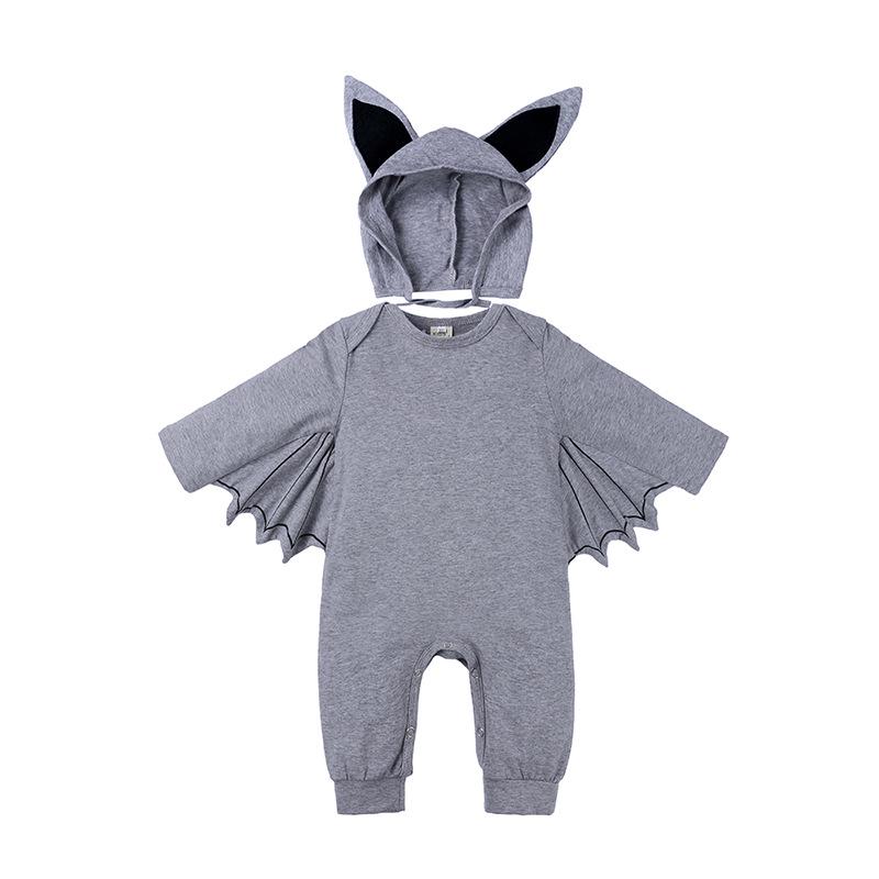 European & American Baby Bat Hooded Romper Set: Boys & Girls Onesie Jumpsuit (2-Piece).
