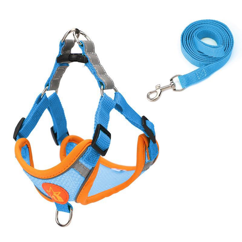 Светоотражающий комплект поводков и шлейки для собак мелких и средних пород - конструкция, препятствующая выскальзыванию