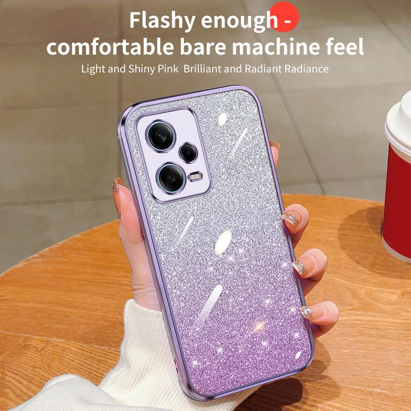 Модный блестящий чехол с градиентным покрытием для Xiaomi Redmi Note 13 12 Pro 12S 11 10 9 9S Redmi 13C 12C 10C K60 K50, силиконовая задняя крышка