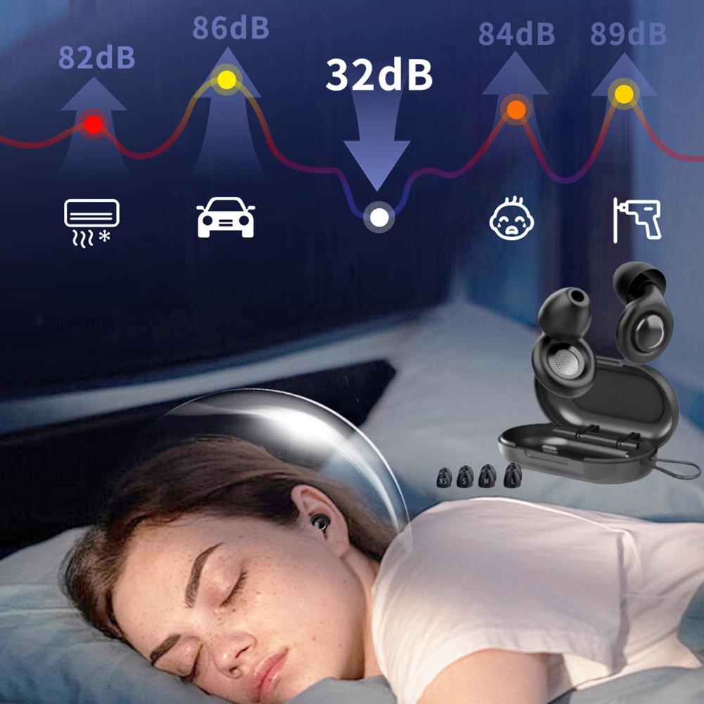 Беруши для сна силиконовые с шумоподавлением для защиты слуха с 10 насадками и футляром для переноски мягкие многоразовые беруши для сна