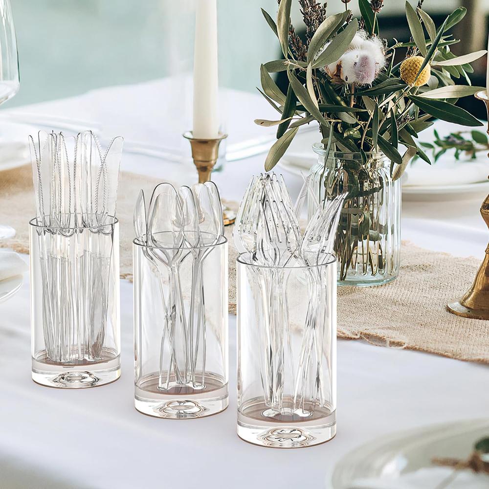 Набор столовых приборов на 100 персон, термостойкий, одноразовый набор пластиковой посуды, набор пластиковых столовых приборов, пластиковая посуда оптом для вечеринки