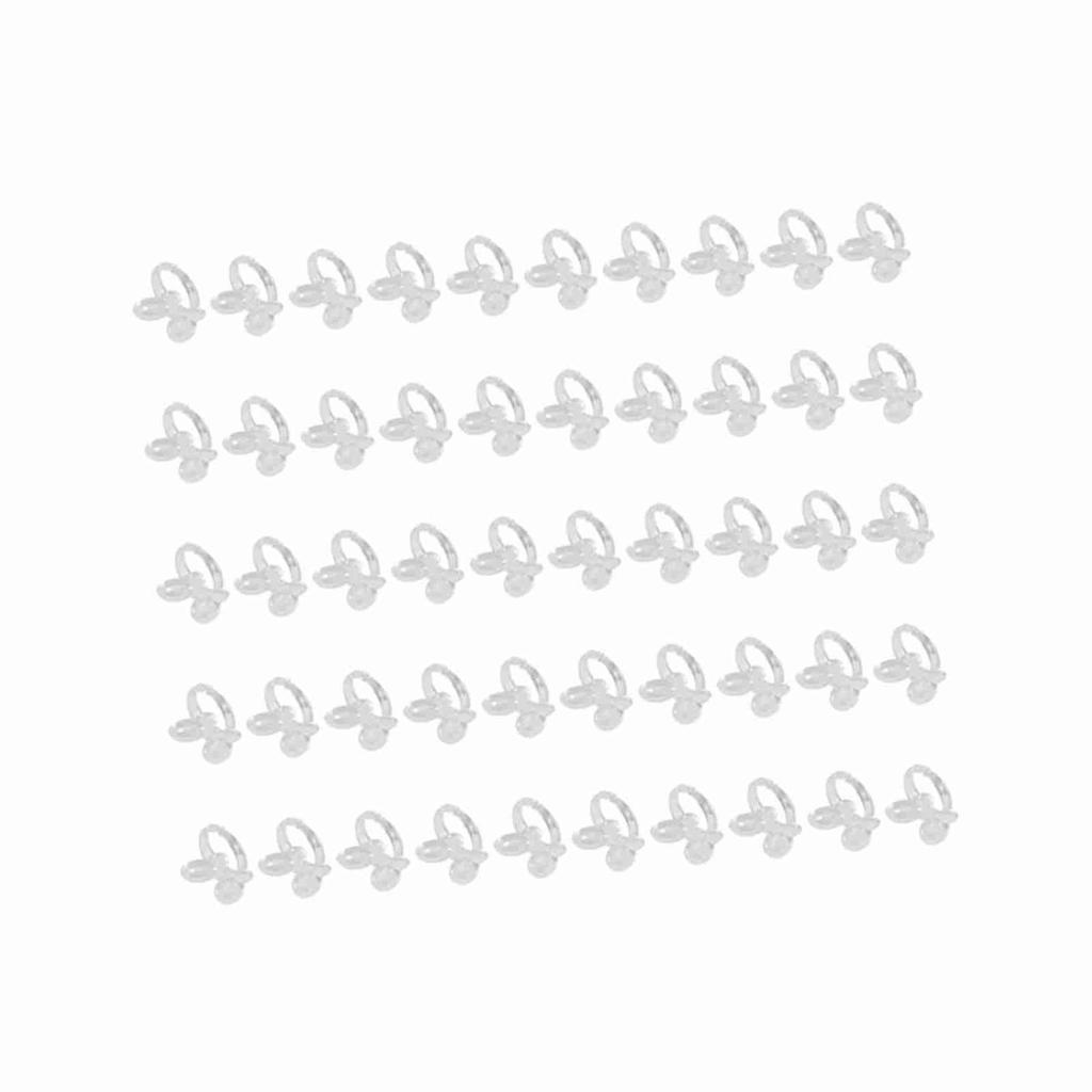 Набор из 50 штук Кольцо для палитры лаков для ногтей Маникюр Макияж Накладной типс Инструмент для демонстрации цвета геля (Прозрачная бабочка)