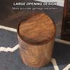 Wood Grain Garbage Can With Swing Lid Bathroom Wood Grain Waste Bin Retro Style Garbage Dustbin For Bathroom Living Room Offices