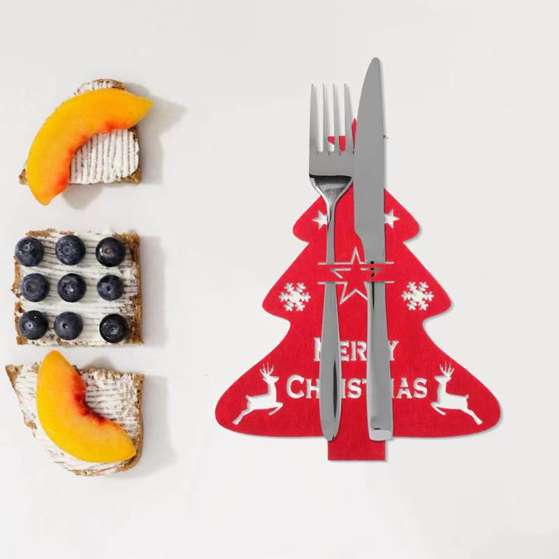 Подставка для столовых приборов из фетра на Рождество - Декор стола